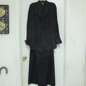 Suit -"Russel Kemp New York" Dk Navy 2 Pc Suit Zipper Skirt/Button Top